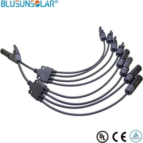 Pairs TUV Y Branch 1 to 4 Solar Cable Connectors M/FFFF & F/MMMM Panel in Connector Splitter Combiner LJ058