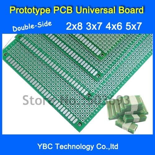 20pcs/Lot 2x8 3x7 4x6 5x7 cm Double-Side Prototype PCB Universal Board 2*8 3*7 4*6 5*7 Each Value 5pcs