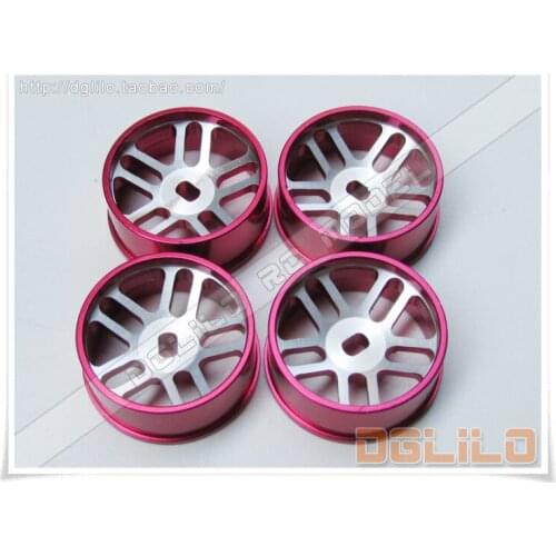 4pcs mini-Q mini-D KY iw04m 1:28 RC Car spare part Metal hub Red and silver