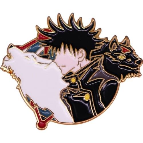Anime Lovers Accessories Jujutsu Kaisen Fushiguro Megumi Cartoon Enamel Metal Bag Hat Clothes Coats Lapel Badge Brooch Pin