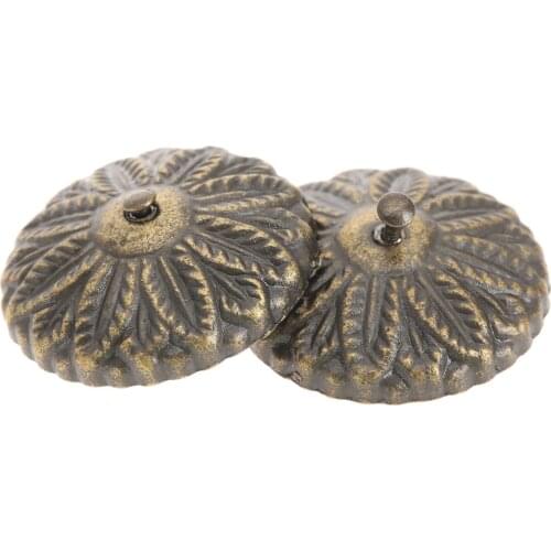50Pcs Bronze Vintage Decorative Furniture Upholstery Nails Tack Studs Wooden Jewelry Box Bag Foot Tacks