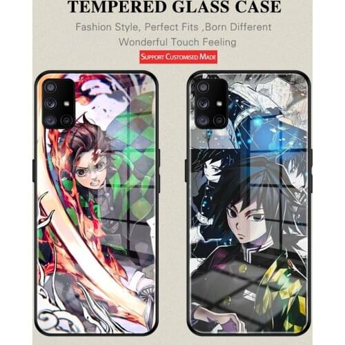 Hot Anime Demon Slayer Agatsuma Zenits phone case For Samsung A52 A20 30 40 50 71 81 91 A51 4 5 G 5G A71 4G 5G Tempered Glass
