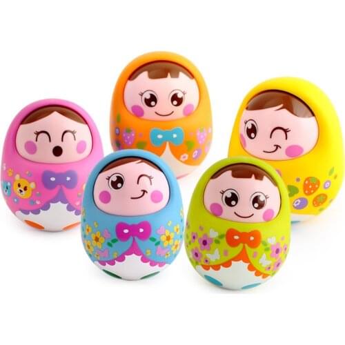 Baby Toys Rattles Nodding Matlyoshka Tumbler Doll Sweet Bell Music Roly-poly Learning Educational Toys Xmas Gifts