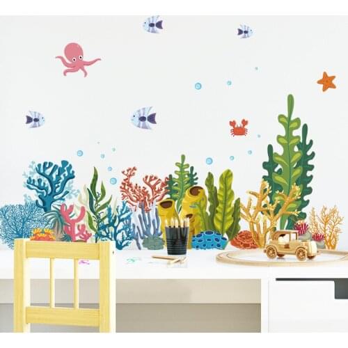 Diy Seabed Wall Sticker for Kids Room Decoration Sofa Backdrop Wall Decals Art Poster Child Mural Baby Bedroom Decor