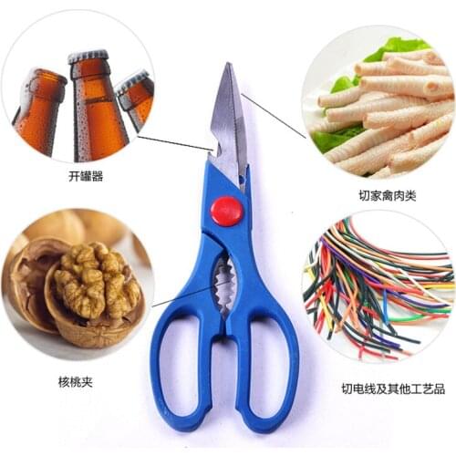 Home Manufacturers Bottle Opener Scissors Multifunctional Stainless Steel Kitchen Tools Fruits and Vegetables Seafood Scissors