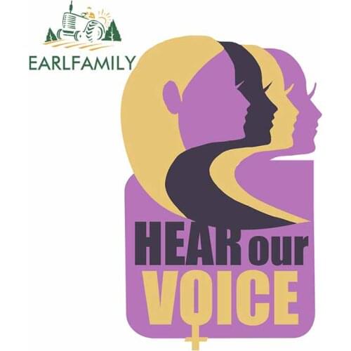 EARLFAMILY 13cm x 8.6cm for Hear Our Voice Cartoon Windshield Car Stickers Personality Refrigerator Decal Motorcycle Graphics