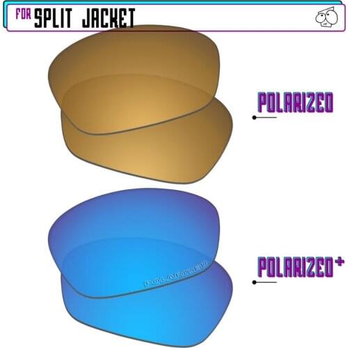 EZReplace Polarized Replacement Lenses for - Oakley Split Jacket Sunglasses - BlueP Plus-GunmetalP