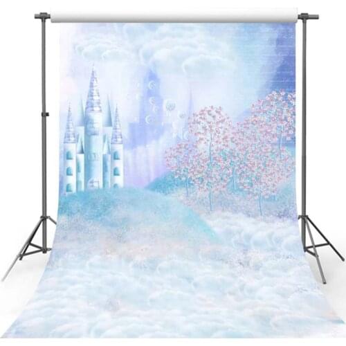 Photography Background Fantastic Castle Tree Lawn Clouds Fairy Tale Style Backdrop Photo Studio Camera Fotografica