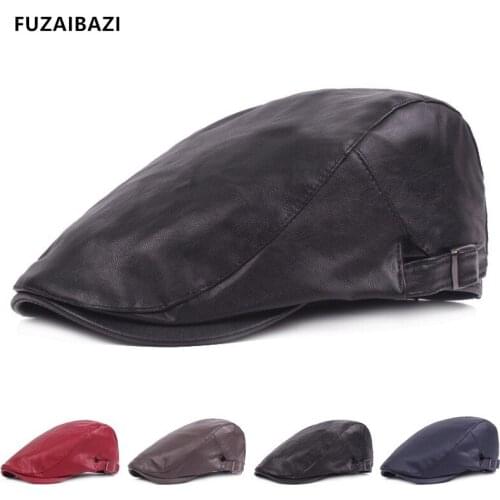 FUZAIBAZI New Berets For Women Winter Keep Warm Men Snapback Brands Tongue Cap Adjustable Size Fashion Leather Caps Casquette