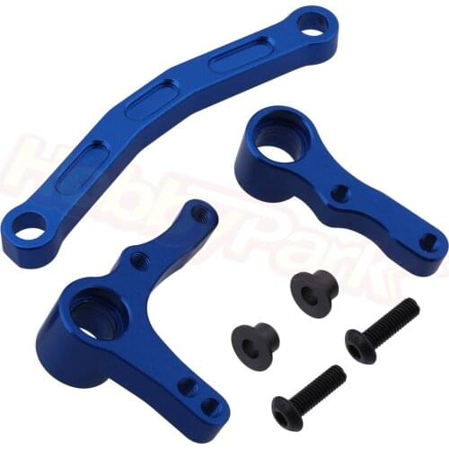 Hobbypark Aluminum Steering Assembly for 1/10 Redcat Blackout XTE Upgrades Parts, fit XBE SC Pro, Replace BS213-014 (Navy Blue)