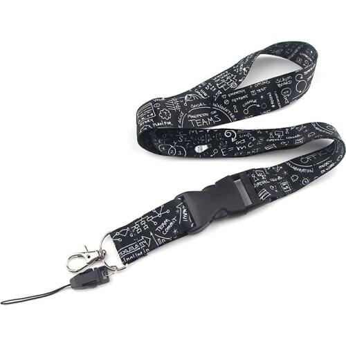 JF569 Geometric Mathematical Formula Lanyards Keychain Holder ID Card Passport Hanging Rope Lariat Lanyard Key Chain Math Lover
