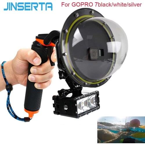 JINSERTA 2020 Dome Port Waterproof Case for GoPro Hereo 7 Black/White/Silver Diving Lens Cover w/ Pistol Trigger for GoPro 6 5