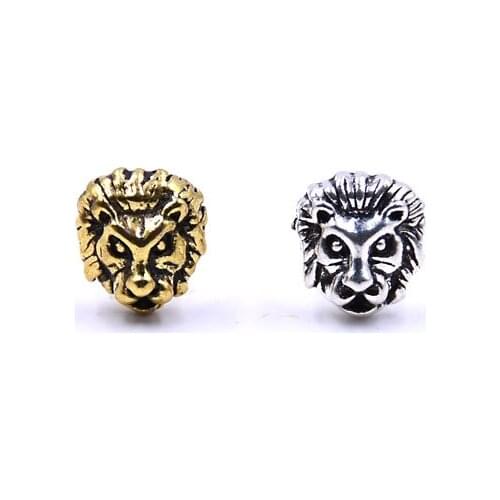 KANGKANG 2019 wholesale price 20pcs/lot charm zinc alloy Lion head pave spacers DIY bracelets trend Handmade Jewelry Accessories