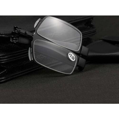 Classic mens folding reading glasses high-grade metal portable reading glasses to send glasses bag