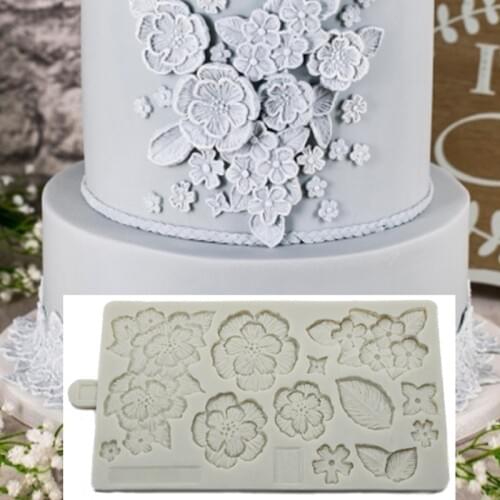 Lace Flower Silicone Mold Fondant Mould Cake Decorating Tools Chocolate, Gumpaste Mold, Sugarcraft, Kitchenware