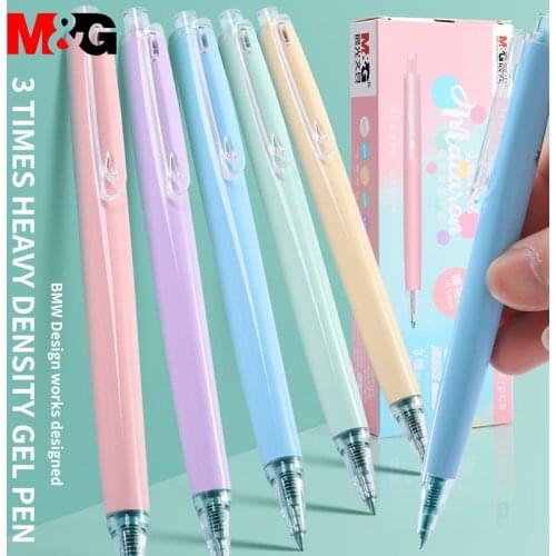 M&G Ultra Retractable Gel Pen Set Metal-like Feeling 0.5mm Rollerball Pens for School Office Stationery Gift Set Design By BMW