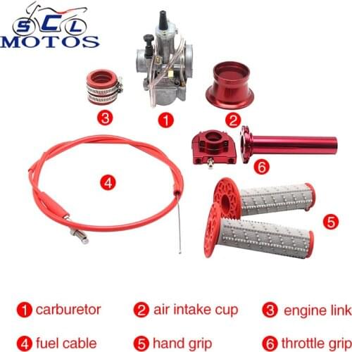 Sclmotos -21 24 26 28 30 32 34mm Motorcycle PWK Carburetor with Power Jet Air Wind Cup Grips Scooter ATV Dirt Bike Cafe Racer