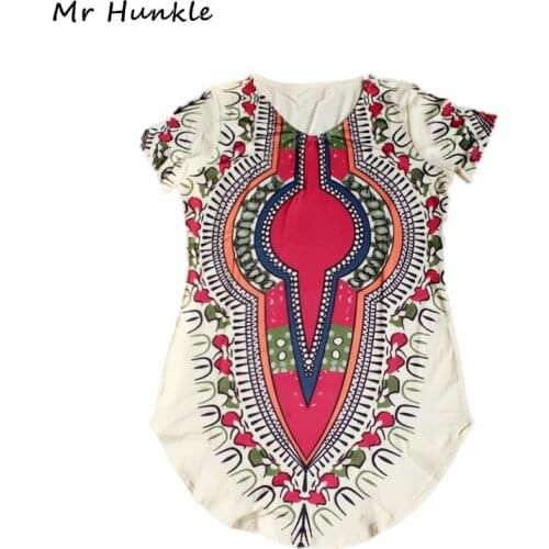 Mr Hunkle 2017 New Fashion Design African Traditional Print Cotton Dashiki T-shirt For Women Size S-2XL