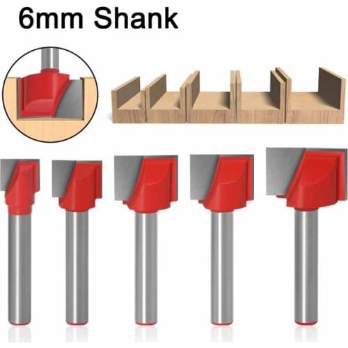4/5Pcs 6mm Shank Cleaning Bottom Milling Cutter Set For Wood Engraving Slotting CNC Carbide Router Bits Woodworking Tools