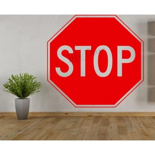 Traffic Stop Sign Vinyl Wall Decal STOP Lettering Wall Art Sticker Home Decoration Stop Word Adhesive Wall Poster Art AZ1026