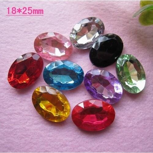 Very hot and kawaii 3D acrylic rhinestone do not flat back gems 50pcs mixed 9colors 18*25mm