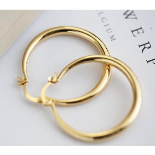 Wholesale 3 Styles Classic Silver/Rose Gold/Gold Color Round Hoop Earrings For Women Female Jewelry Wedding Party Accessories