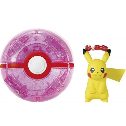 Original TAKARA TOMY Pokemon Anime Figures Dynamax Pikachu Elf Ball Pokeball Throwing Ball Large Special Edition Kids Gifts