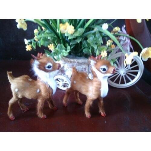 A pair of cute simulation deer toys polyethylene & furs sika deer baby dolls gift about 14x11cm 261