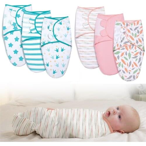 3 Pcs Baby Swaddle Wraps for 0-3 Months Newborn,100% Breathable Organic Cotton Fabric Swadding Blankets