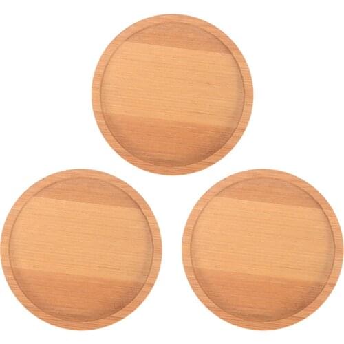 Bamboo Tray Flower Pot Holder Tray Flower Pot Tray Bamboo Round Natural Home Wood Home Balcony Decor Mini Plant Flower Pot Stand