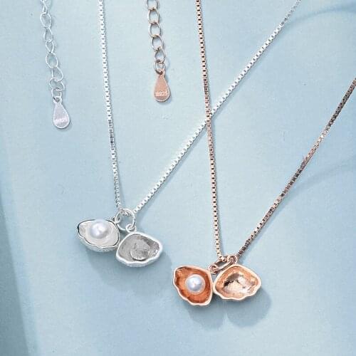 Silver/Rose Gold/Yellow Gold GP Necklaces For Women Shell Pearl Pendant & Necklace Collier Femme Choker Wedding Jewelry Bijoux