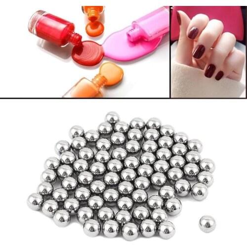 100pcs Nail Polish Mixing Ball 4mm Steel Tool For Glitter Agitator Polish Nail Beads Art