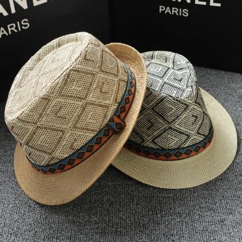 Vintage Jazz Cap Bohemia Fedora Hats for Couple Fashion Men Women Travel Sun Top Panama Hat