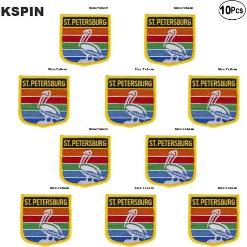 ST.Petersburg Flag Embroidery Patches Iron on Saw on Transfer patches Sewing Applications for Clothes in Home&Garden