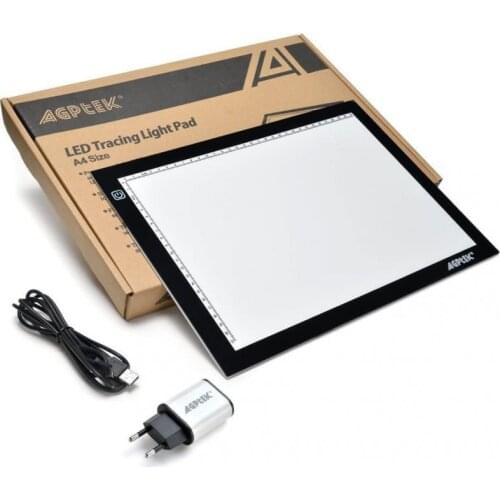 LED Digital Drawing Tablets 35.5*23.5*0.4CM Acrylic LED Sketch Board With Scale A4 Paper Art Supplies Adjustable Brightness HWC