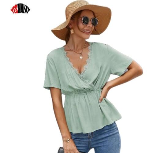 Yesmayay Short Sleeve Blouses