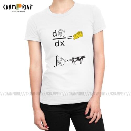 Differentiation In A New Form Cow T-shirts Women Geek Math Science Tshirt Ulzzang Tops Tees Basic Female Clothes Printed
