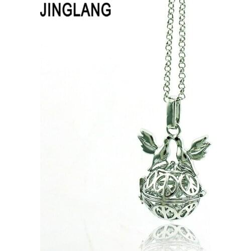 Fashion Angel Necklace Body Harmony Bells Double Dove Cage Pendant Necklace Women Jewelry