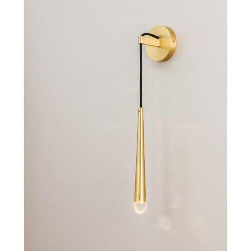 Gold copper wall lamp LED crystal wall sconce brass wall lights bedroom bedside interior home decoration loft hotel hallway lamp