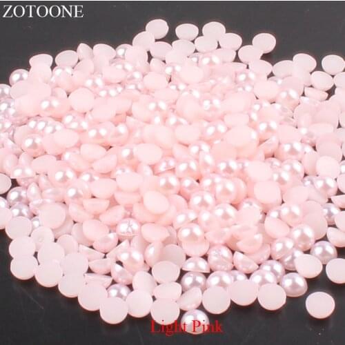 ZOTOONE 1000Pcs 2-5mm Flatback Half Round Beads For Jewelry ABS Round Imitation Pearl Garment Beads Wedding Dress Decoration E