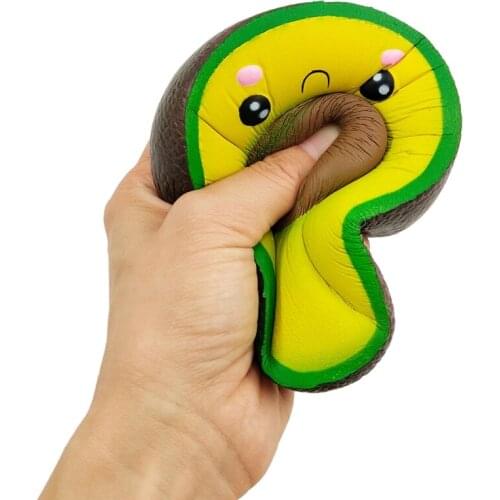 1Pc Squishy Rebound Simulation Avocado Pinch Toy, Cartoon Chocolate Man Decompression Toy for Kids or Toddlers