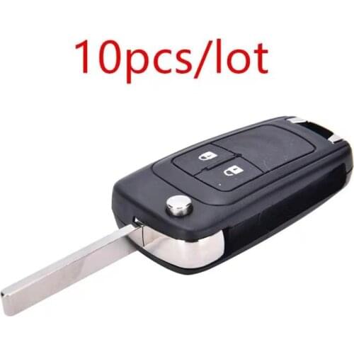 10pcs/lot 2 3 Button Flip Key Fob Case & Uncut Blade Fob For Vauxhall Opel Astra Insignia Remote Key Case Shel