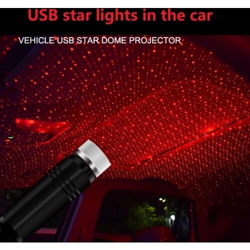 10x Car Roof Star Light Interior LED Starry Laser Atmosphere Ambient Projector USB Auto Decoration Home Decor Galaxy Lights