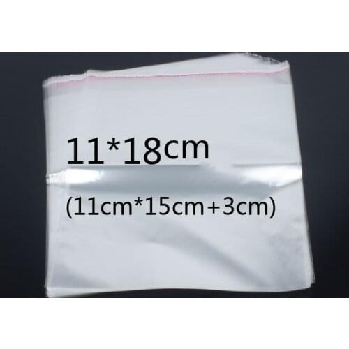100pcs 11x18cm Transparent Self Adhesive Seal OPP Plastic Jewelry Cellophane Bags Gifts Bag & Pouch Jewelry Packaging Bag