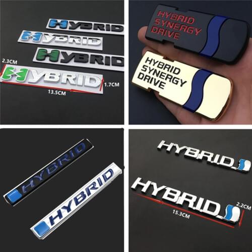3D Car Styling Zinc Alloy Emblem Badge for HYBRID Logo Stickers Decoration for Toyota Hybrid Corolla rav4 Yaris Avensis Auris