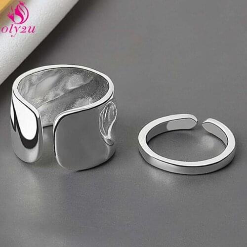 43 Hot Selling Smooth Couple Rings Female Gold Simple Chunky Mens Wedding Jewelry Retro Engagement Christmas Gift 2020 Trend