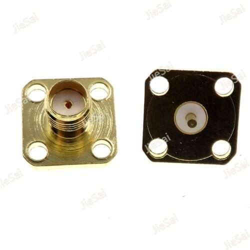 5pcs 4 Hole Flange RF Connector SMA Panel Chassis Female Jack Socket Coax Connector Solder Adapter High Quanlity