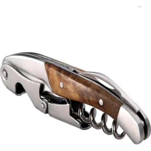 50pcs hippocampus Stainless Steel Red Wine Shadow wood Bottle Opener Multi Function Beer Can Corkscrew Openers For wedding part