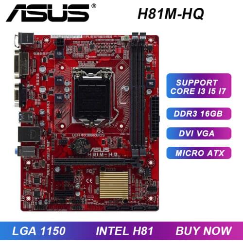 H81M-HQ Original Desktop Motherboard For ASUS LGA 1150 H81 PC Motherboard DDR3 USB3.0 SATA III 16GB Support Intel 22nm Processor
