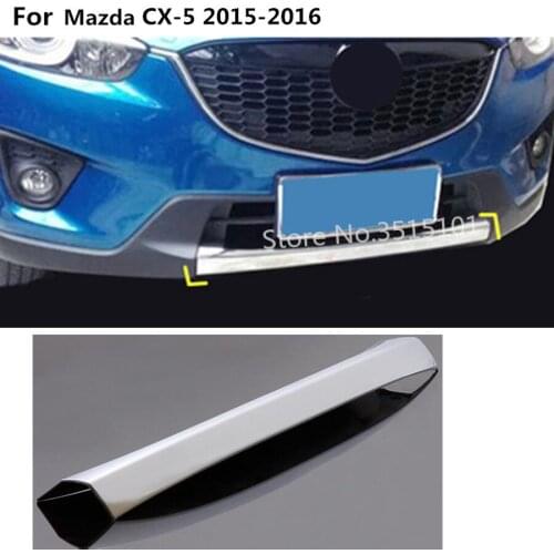 Car cover Bumper ABS Chrome trim Front protection bar Grid Grill Grille frame edge 1pcs For Mazda CX-5 CX5 2013 2014 2015 2016